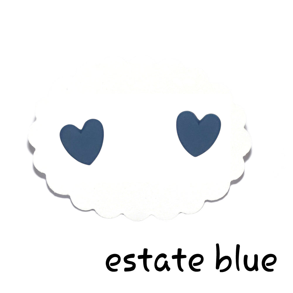 Σκουλαρίκια καρφωτά καρδούλες estate blue