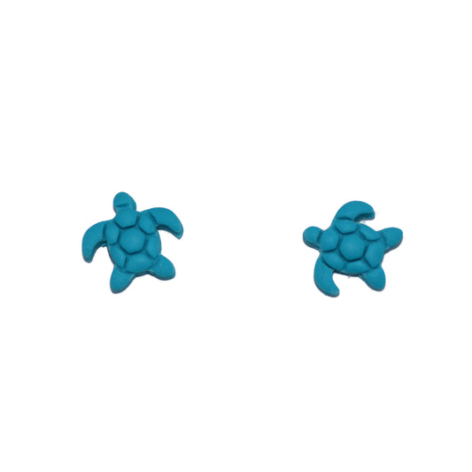 Μικρά παιδικά καλοκαιρινά σκουλαρίκια χελωνάκια τυρκουάζ