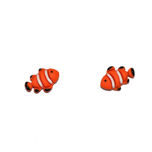 Μικρά παιδικά καλοκαιρινά σκουλαρίκια ψαράκια πορτοκαλί Nemo clown fish