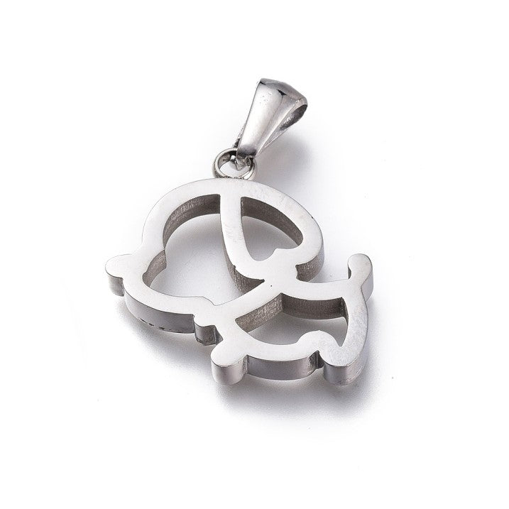 Ασημί μενταγιόν σκυλάκι από ανοξείδωτο ατσάλι