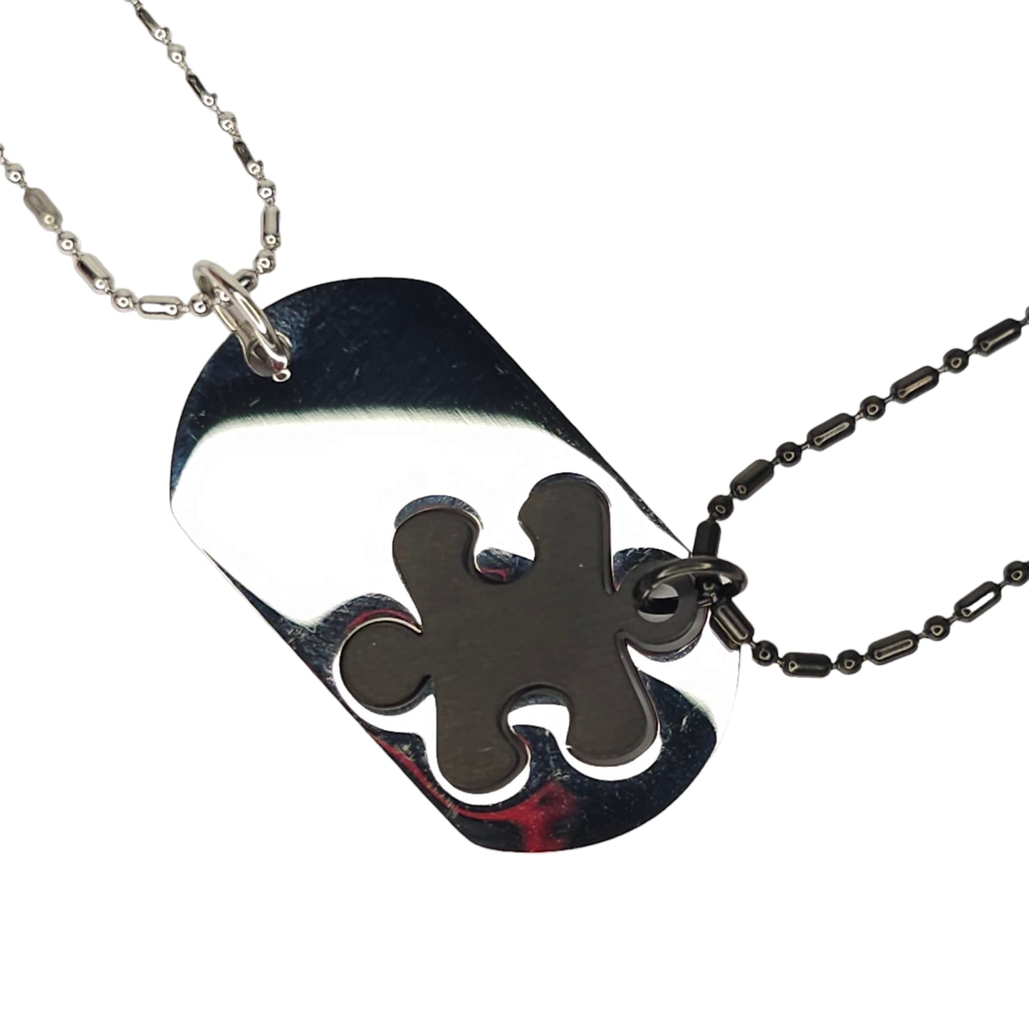 Σετ 2 μενταγιόν παζλ από ανοξείδωτο ατσάλι για ζευγάρι