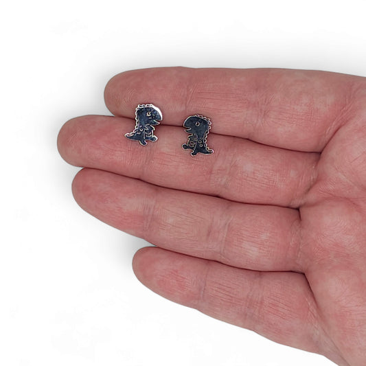 Σκουλαρίκια καρφωτά από ανοξείδωτο ατσάλι δεινοσαυράκια