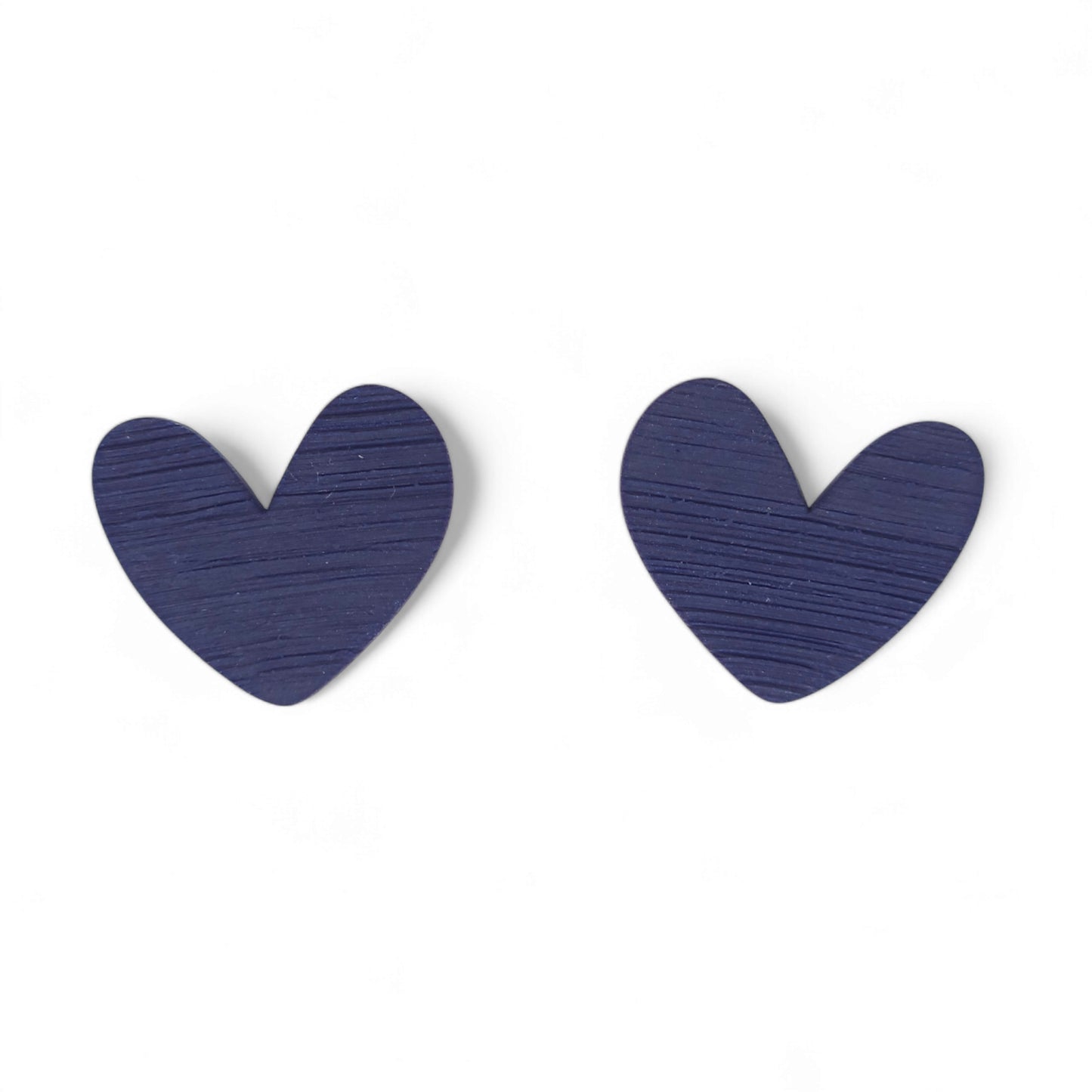 Σκουλαρίκια καρφωτά μπλε μαρίν καρδιές από πολυμερικό πηλό