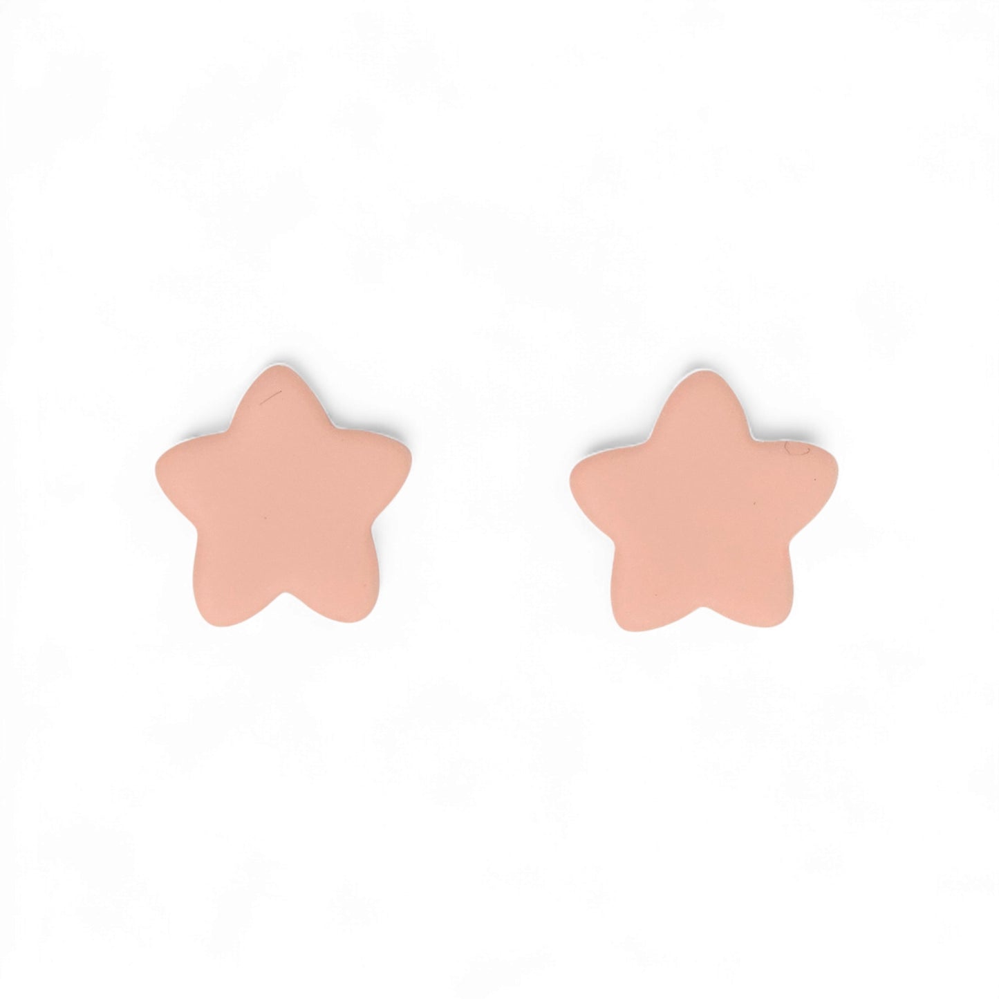 Σκουλαρίκια καρφωτά ροζ σάπιο μήλο αστεράκια από πολυμερικό πηλό