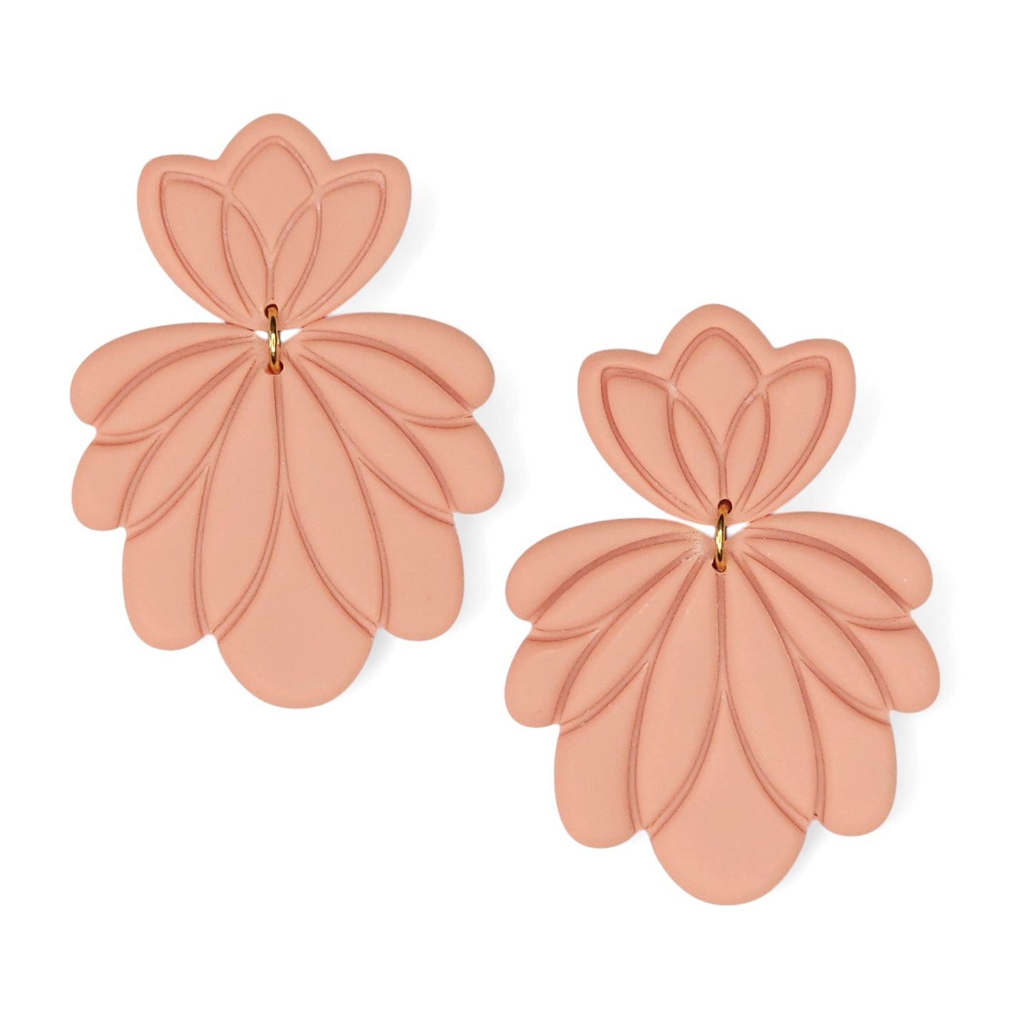 Σκουλαρίκια κρεμαστά ροζ σάπιο μήλο από πολυμερικό πηλό