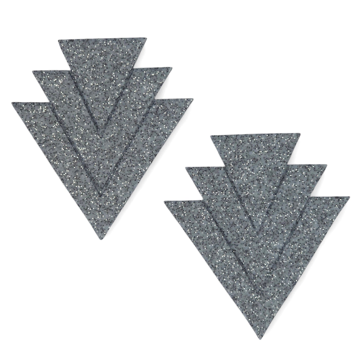 Πολύ μεγάλα γεωμετρικά καρφωτά σκουλαρίκια γρανίτης από πολυμερικό πηλό