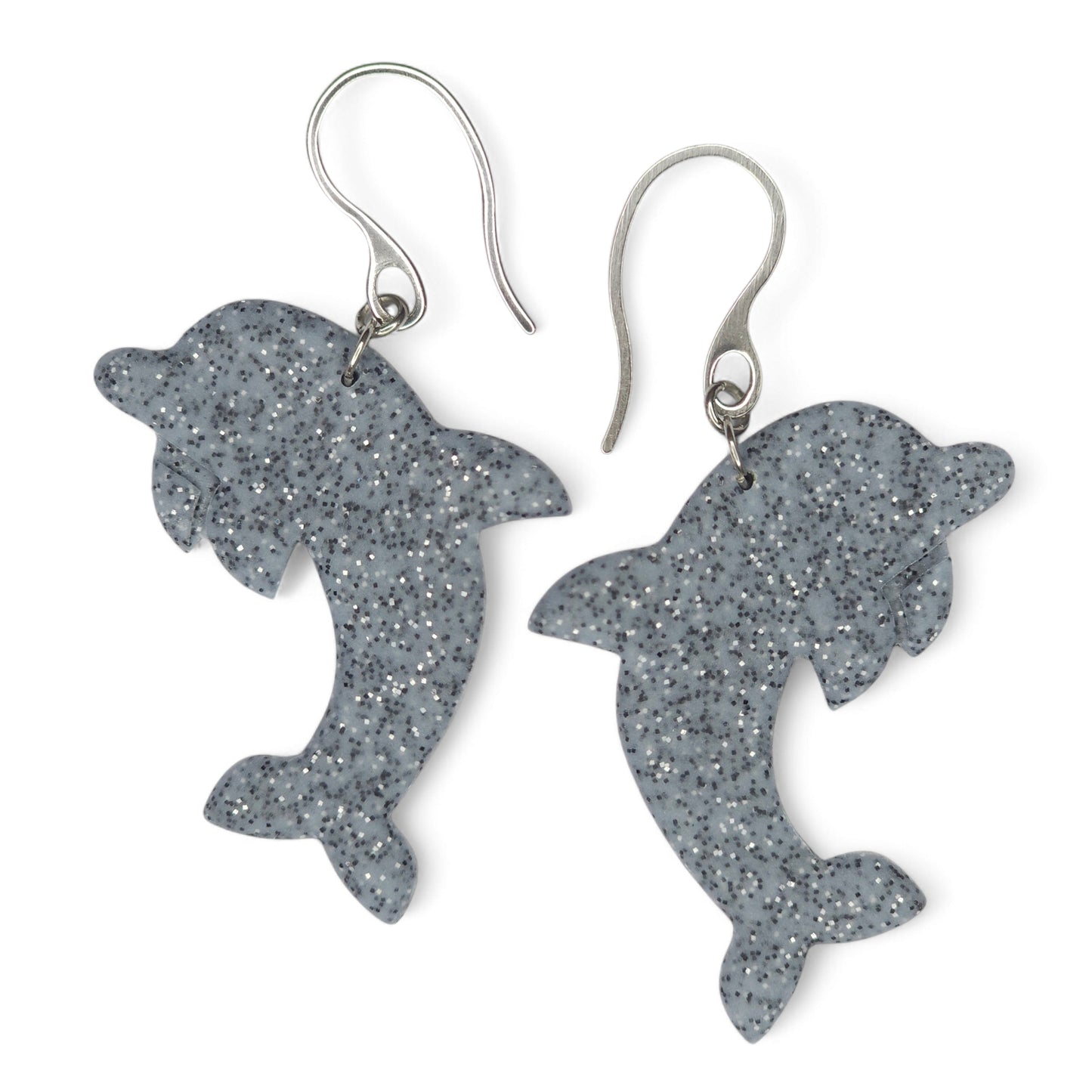 Σκουλαρίκια κρεμαστά δελφίνια γρανίτης από πολυμερικό πηλό