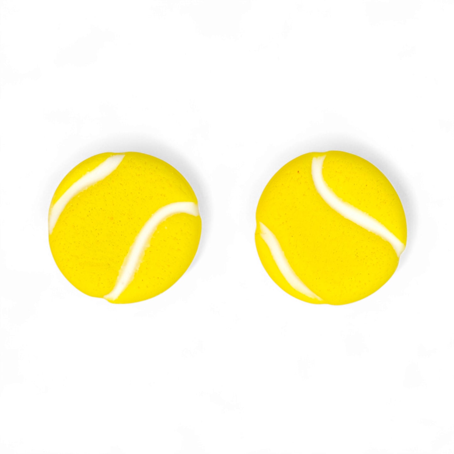 Καρφωτά σκουλαρίκια κίτρινα μπαλάκια του τένις από πολυμερικό πηλό