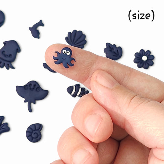 Καλοκαιρινά παιδικά σκουλαρίκια μπλε μαρίν χταποδάκια από πολυμερικό πηλό