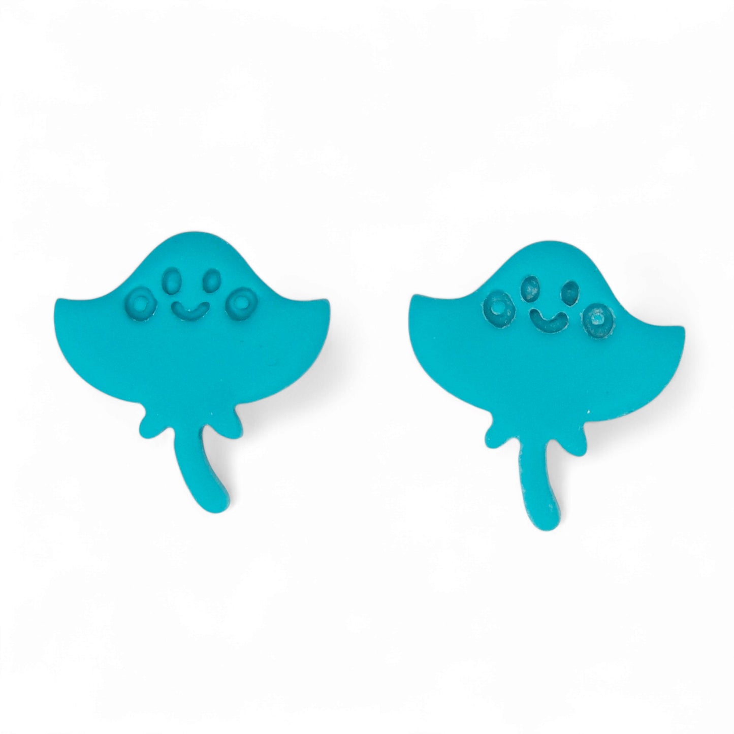 Καλοκαιρινά σκουλαρίκια τυρκουάζ σαλάχια από πολυμερικό πηλό