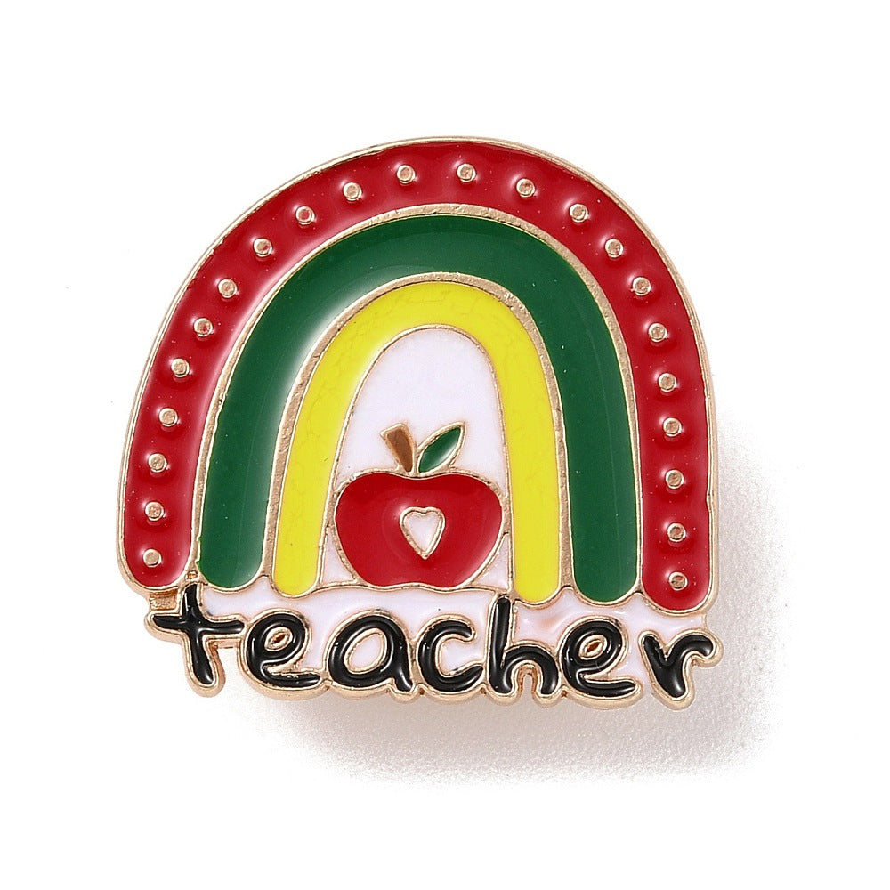 Μεταλλική καρφίτσα με σμάλτο ουράνιο τόξο Δώρο για δασκάλα