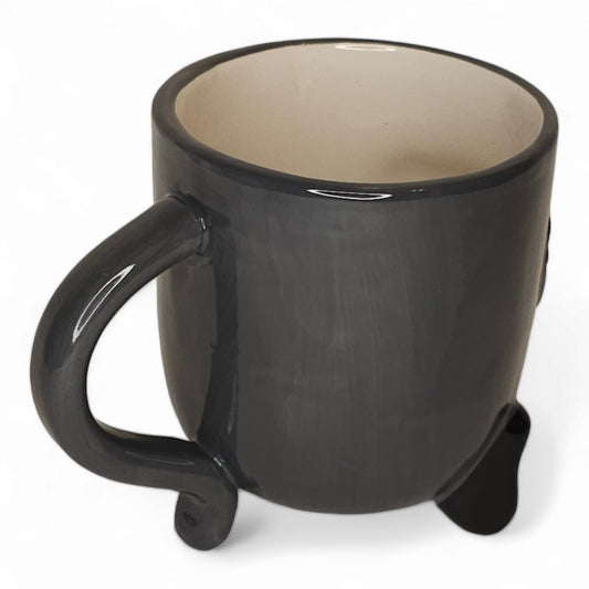 Κεραμική κούπα 3D γκρι σκύλος upside down mug
