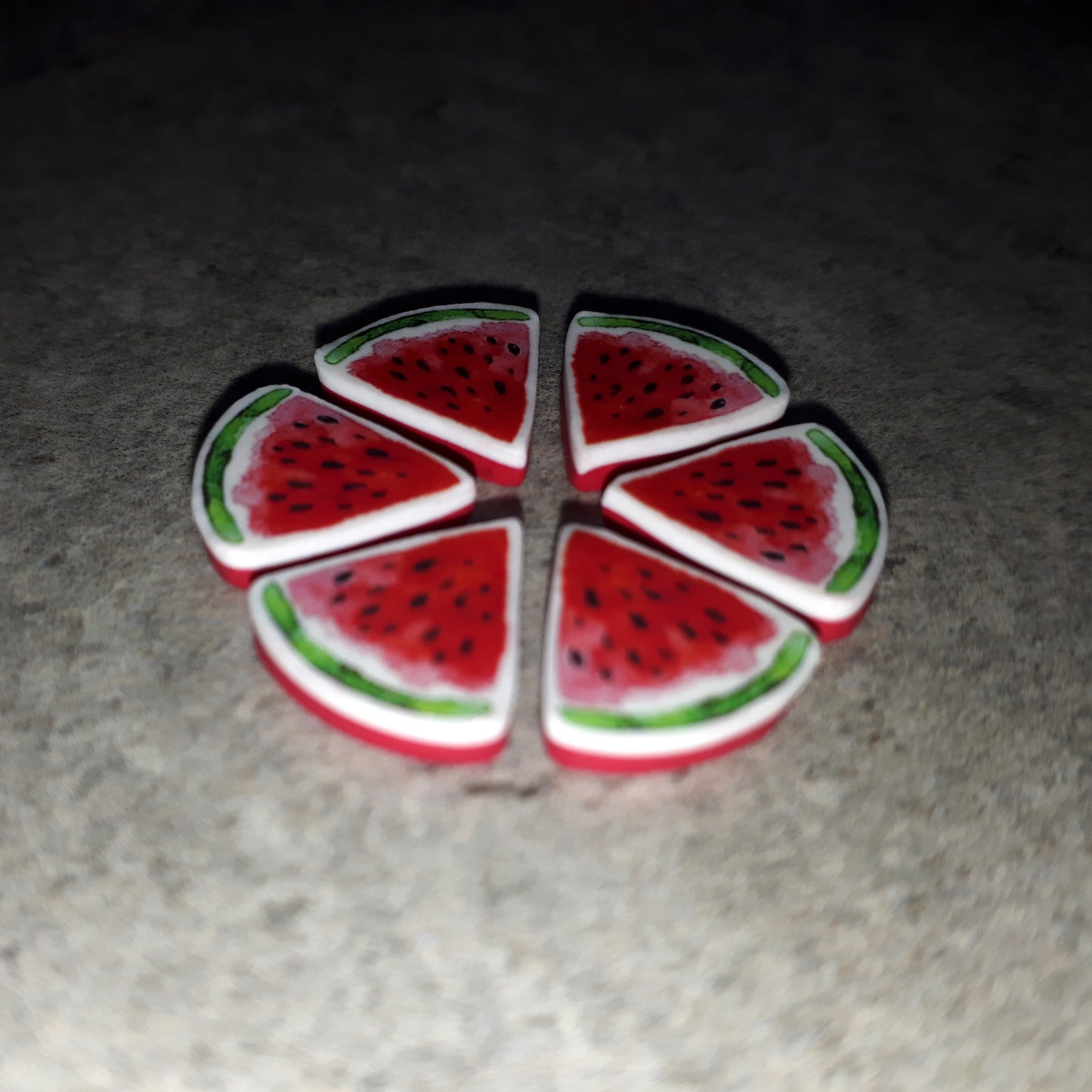 Σκουλαρίκια καρφωτά καρπουζάκια από πολυμερικό πηλό