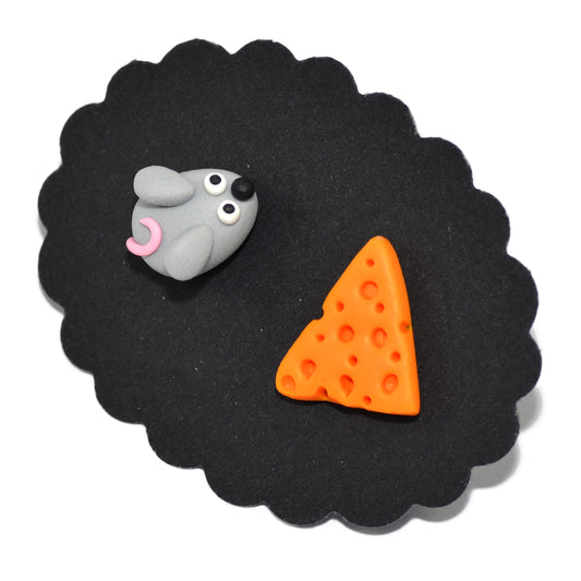 Σκουλαρίκια καρφωτά τυρί ποντίκι Kaselaki παιδικά