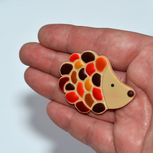 Καρφίτσα πολύχρωμο σκαντζοχοιράκι από πολυμερικό πηλό