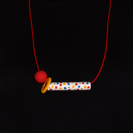 Γεωμετρικό μακρύ κολιέ απ'τη συλλογή Deconstructed Mondrian