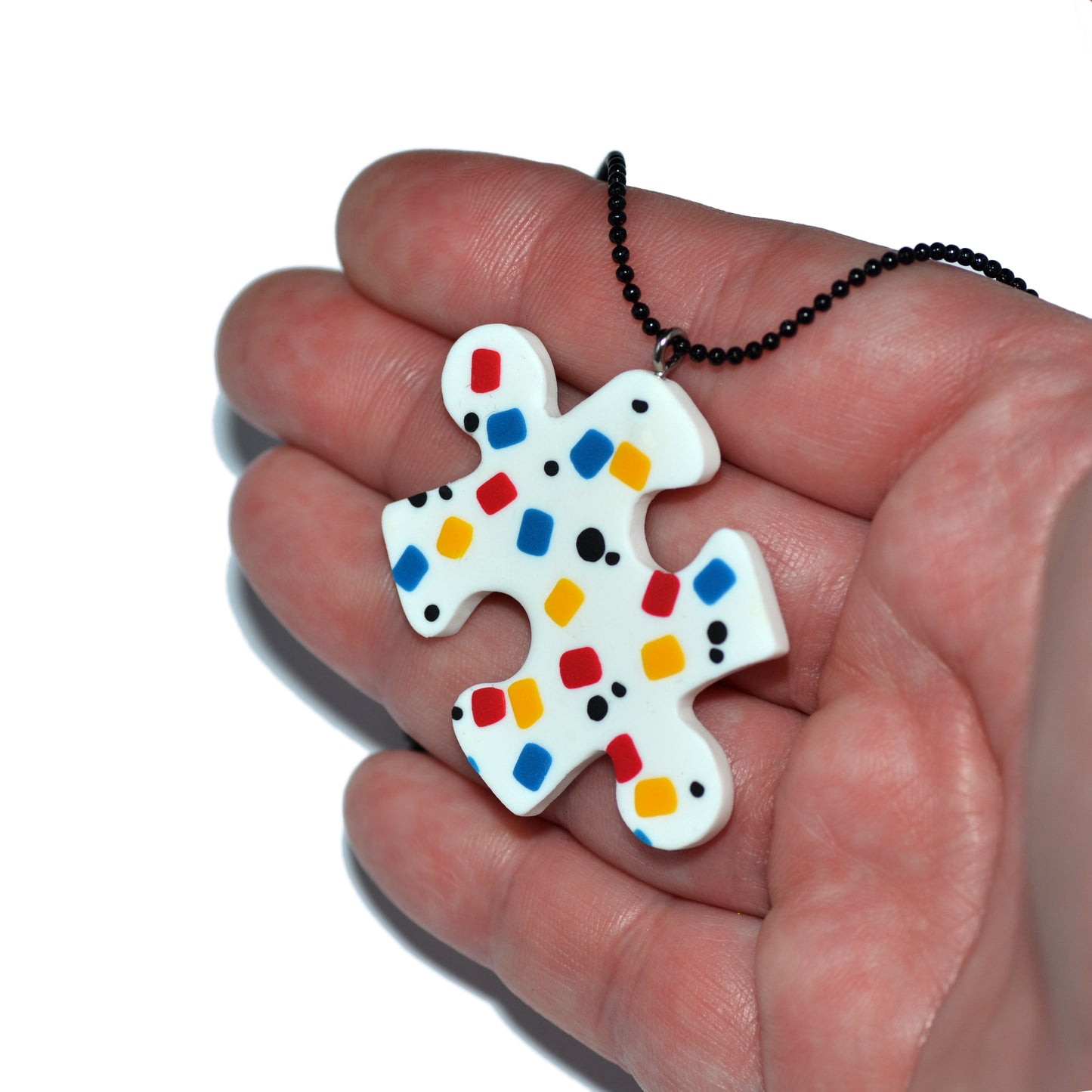 Mακρύ κολιέ παζλ απ'τη συλλογή Deconstructed Mondrian