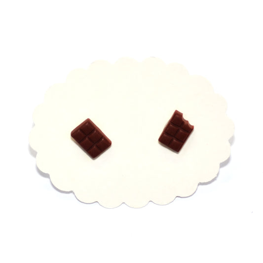 Kαρφωτά σκουλαρίκια παιδικά σοκολάτες από πολυμερικό πηλό