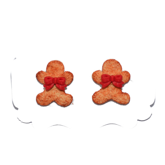 Gingerbread μπισκοτένια χριστουγεννιάτικα καρφωτά σκουλαρίκια