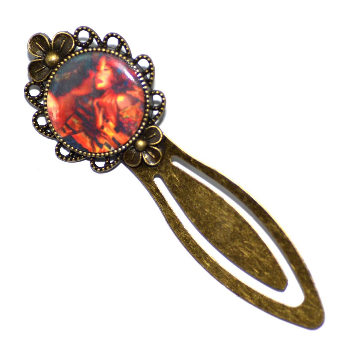 Μεταλλικός βίνταζ μπρονζέ σελιδοδείκτης με το φιλί του Klimt