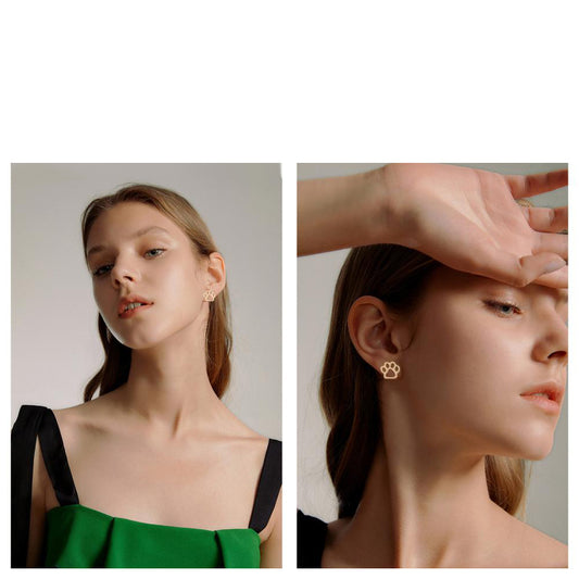 Σκουλαρίκια καρφωτά από επιχρυσωμένο ανοξείδωτο ατσάλι πατούσες