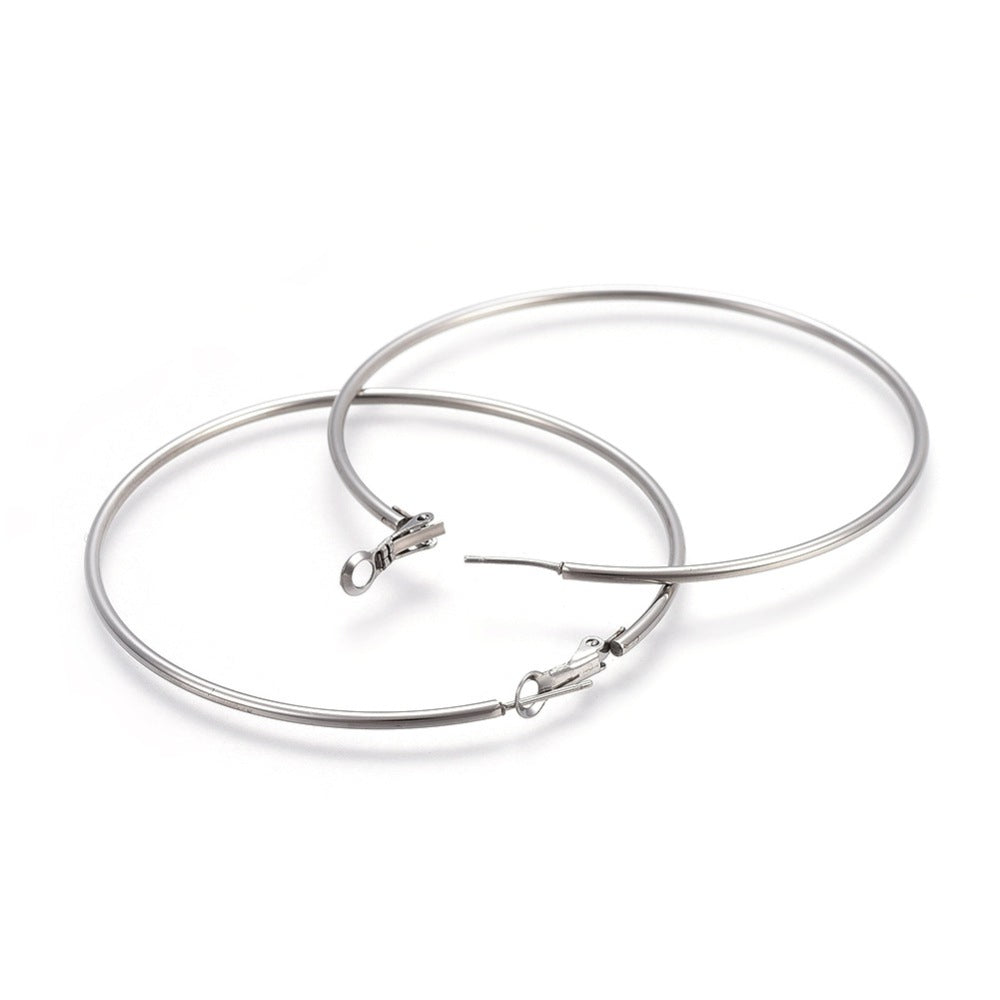 Σκουλαρίκια κρίκοι μεγάλοι από ανοξείδωτο ατσάλι 7εκ.