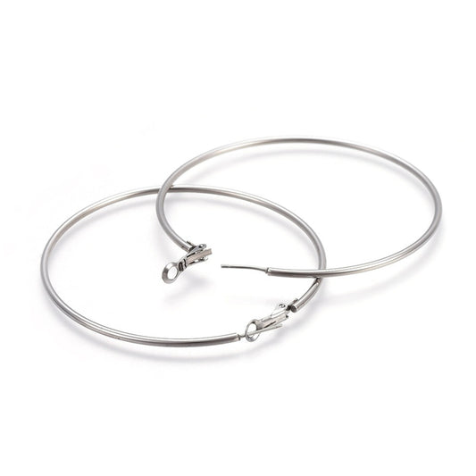 Σκουλαρίκια κρίκοι μεγάλοι από ανοξείδωτο ατσάλι 7εκ.