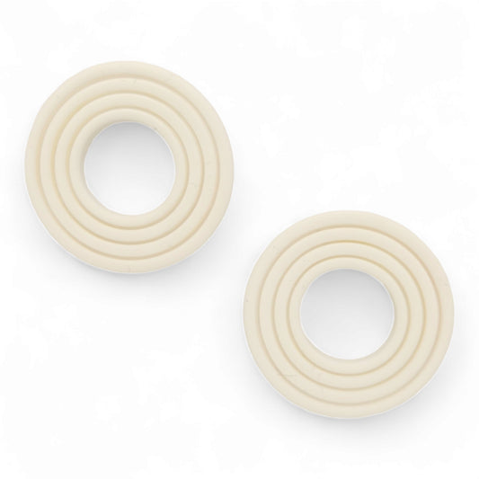 Σκουλαρίκια καρφωτά λευκά μεγάλα στρογγυλά από πολυμερικό πηλό