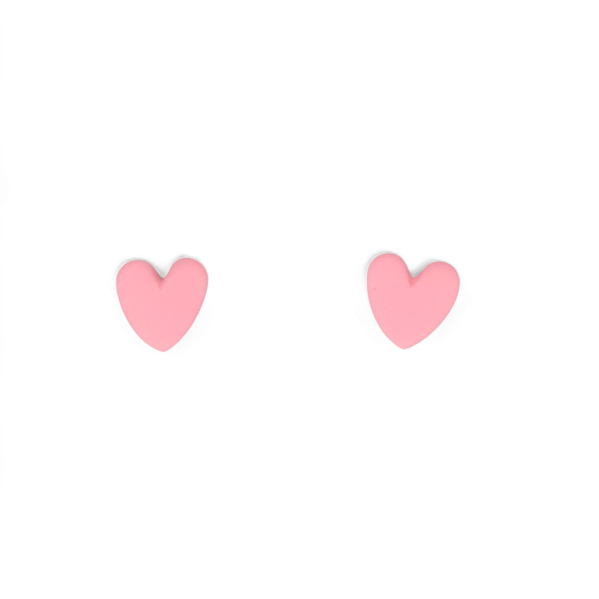 Σκουλαρίκια καρφωτά καρδούλες summer baby pink από πολυμερικό πηλό