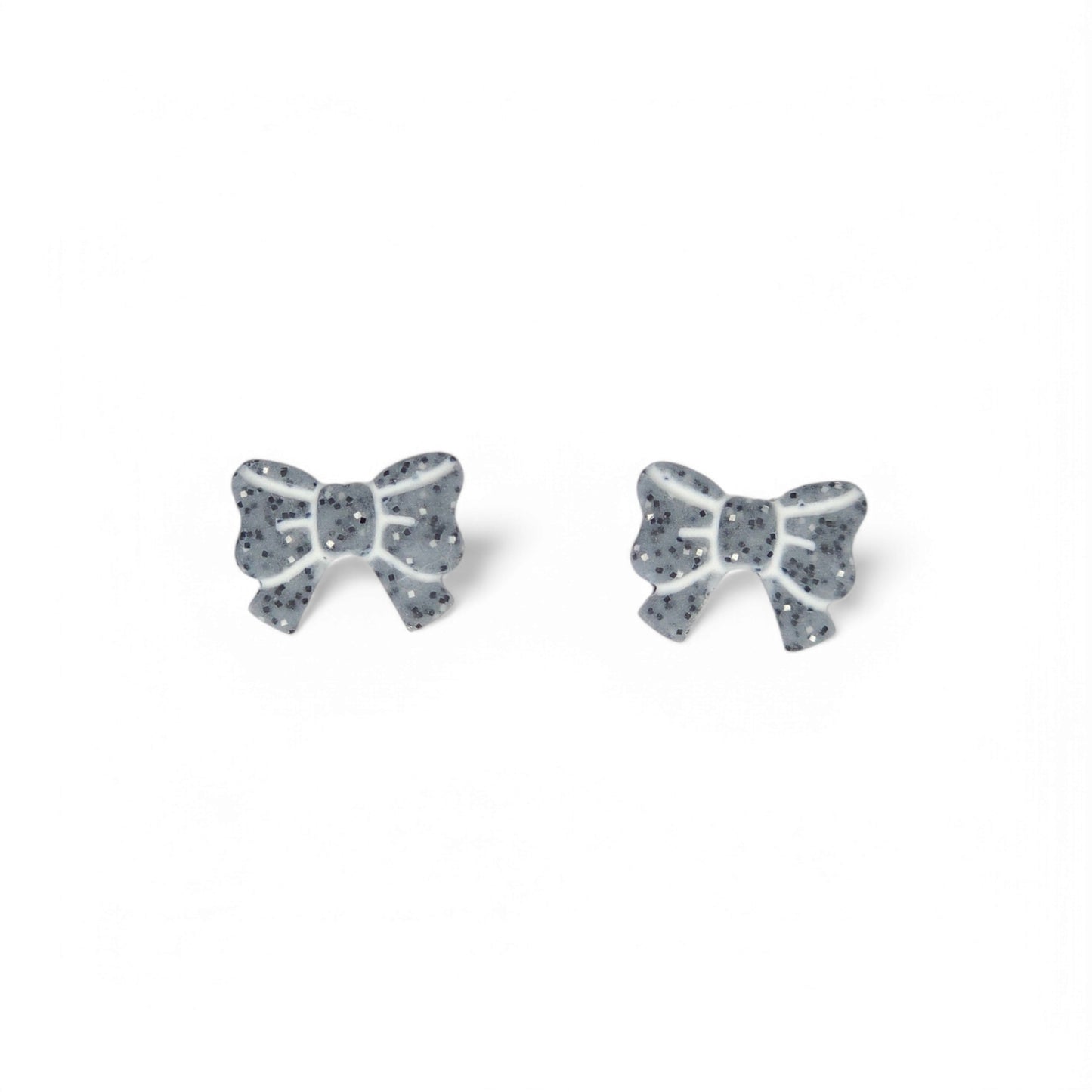 Καρφωτά σκουλαρίκια φιογκάκια γρανίτης από πολυμερικό πηλό