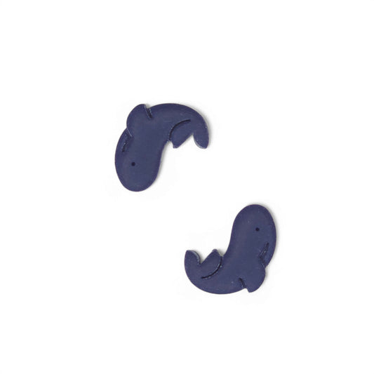 Καρφωτά καλοκαιρινά παιδικά σκουλαρίκια μπλε μαρίν φαλαινίτσες από πολυμερικό πηλό