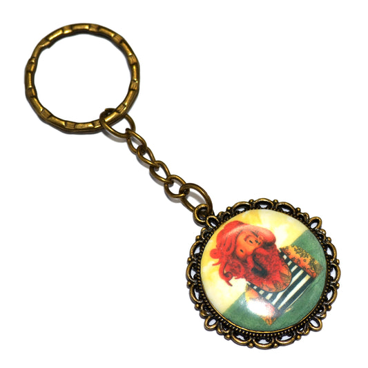 Καλοκαιρινό μπρονζέ μπρελόκ κοκκινομάλλης ναυτικός από πολυμερικό πηλό