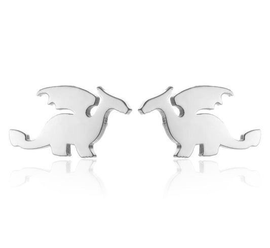 Σκουλαρίκια καρφωτά από ανοξείδωτο ατσάλι δράκοι δεινόσαυροι