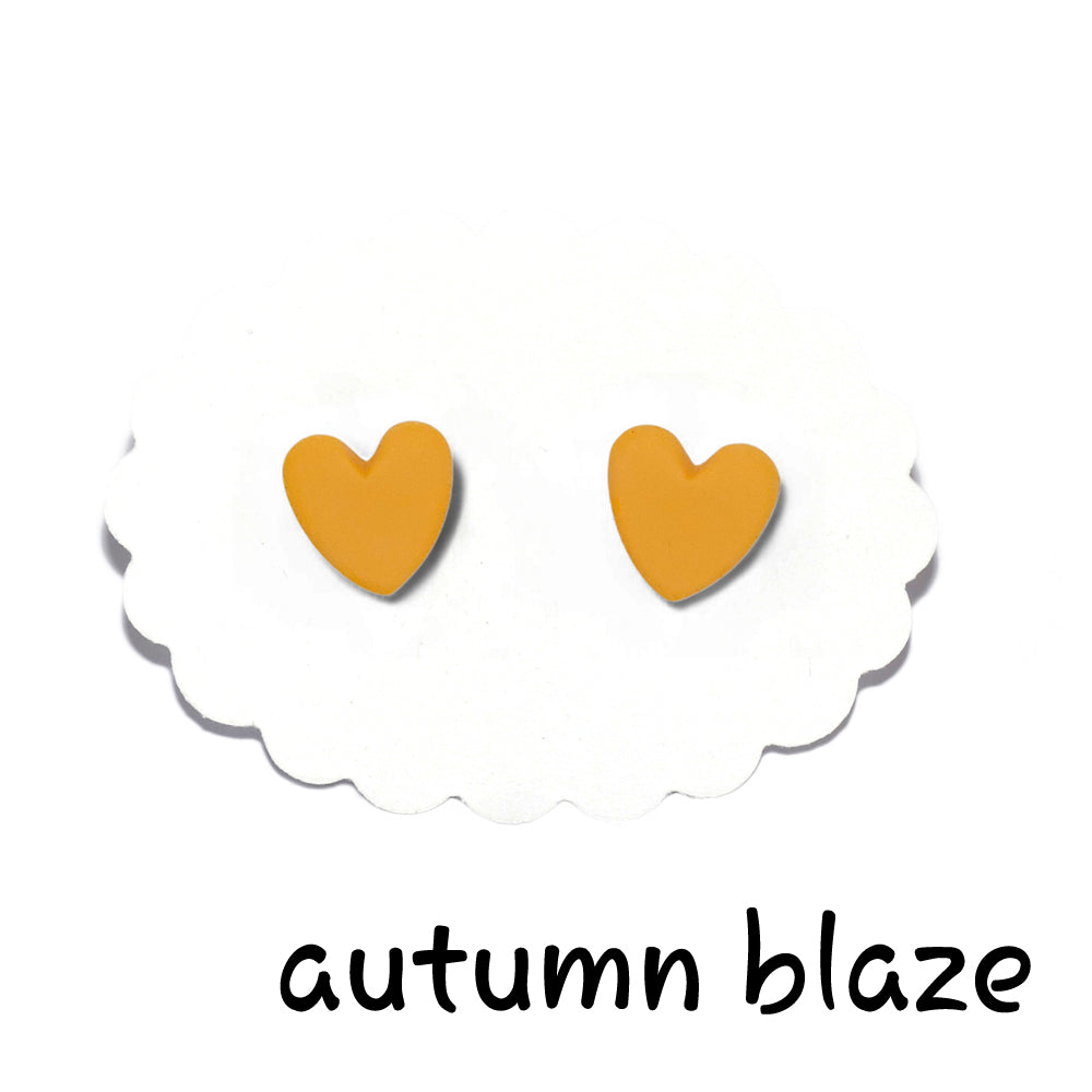 Σκουλαρίκια καρφωτά καρδούλες autumn blaze από πολυμερικό πηλό