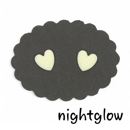 Καρφωτά σκουλαρίκια nightglow καρδούλες από πολυμερικό πηλό