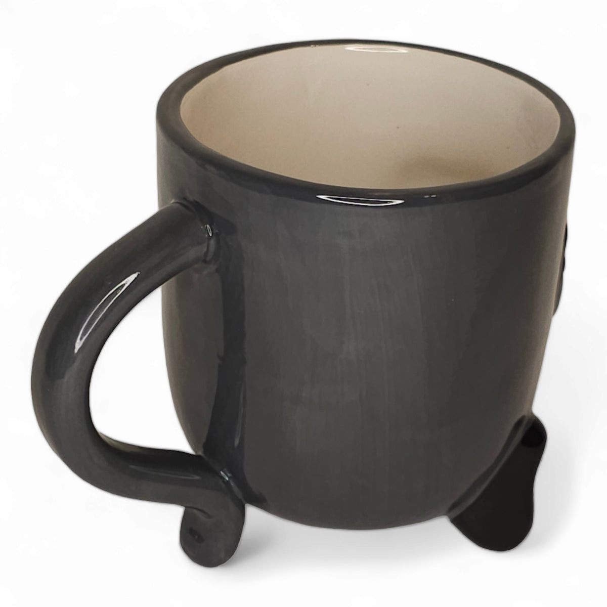 Κεραμική κούπα 3D γκρι σκύλος upside down mug