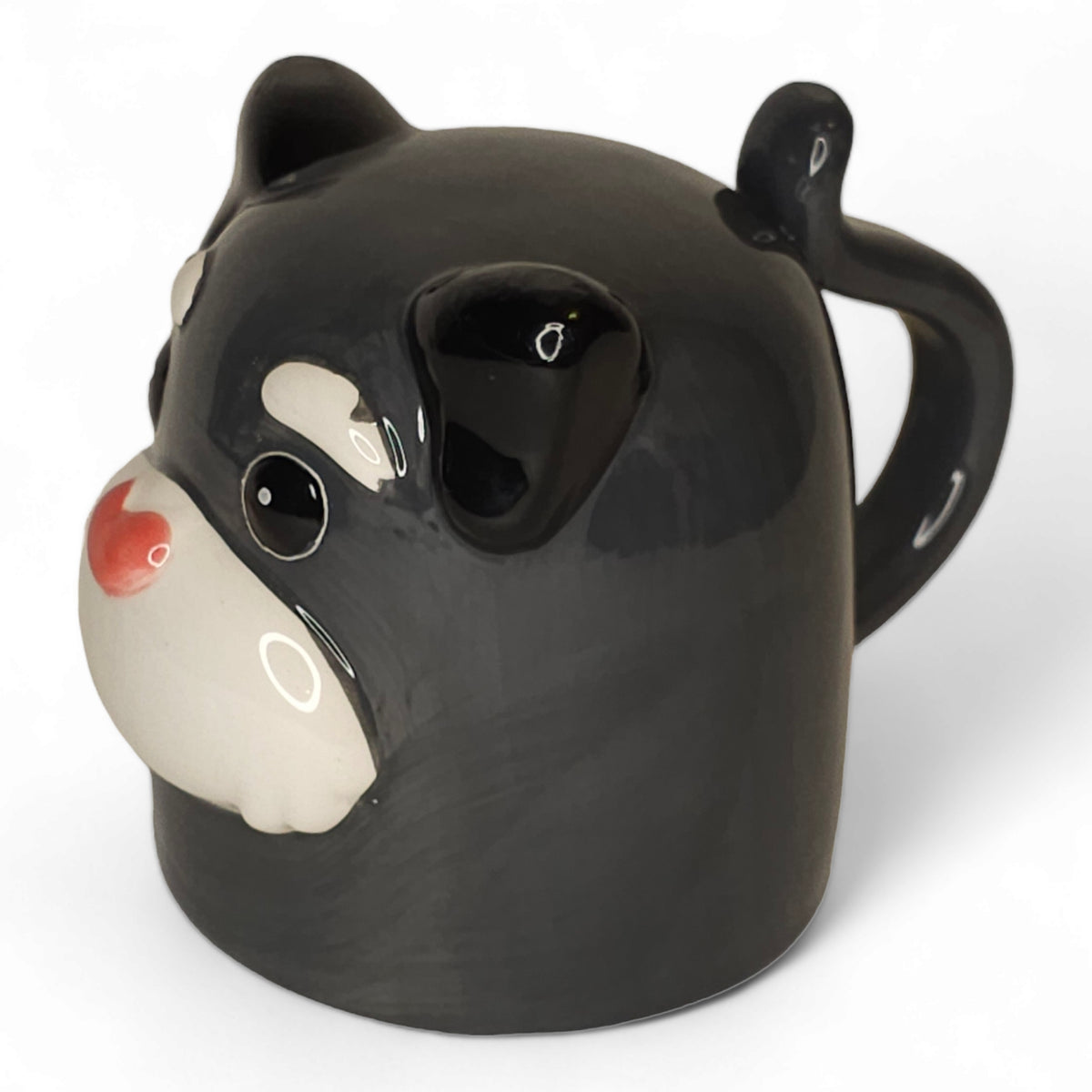 Κεραμική κούπα 3D γκρι σκύλος upside down mug