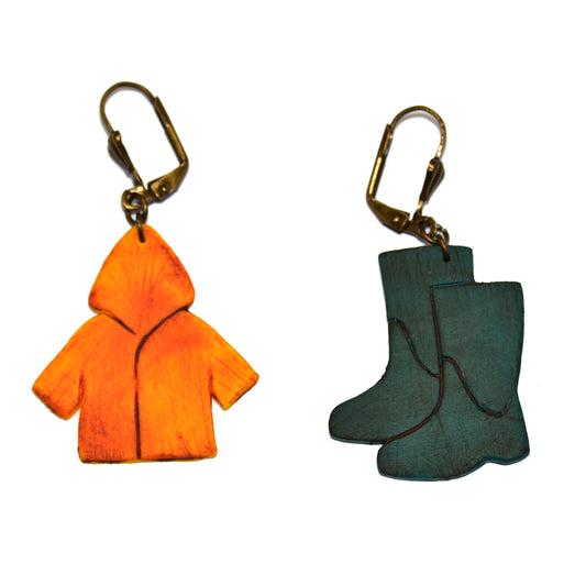 Σκουλαρίκια ανόμοια κρεμαστά γαλότσες αδιάβροχο