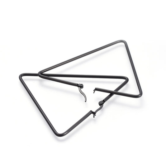 Σκουλαρίκια τρίγωνοι κρίκοι από μαύρο επιπλατινωμένο ανοξείδωτο ατσάλι